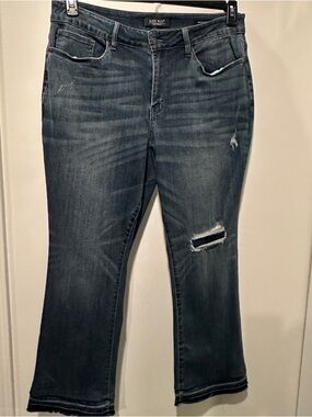 NWOT Judy Blue Dark Wash Midrise Bootcut Stylish Patch Jean 18W- 28” inseam